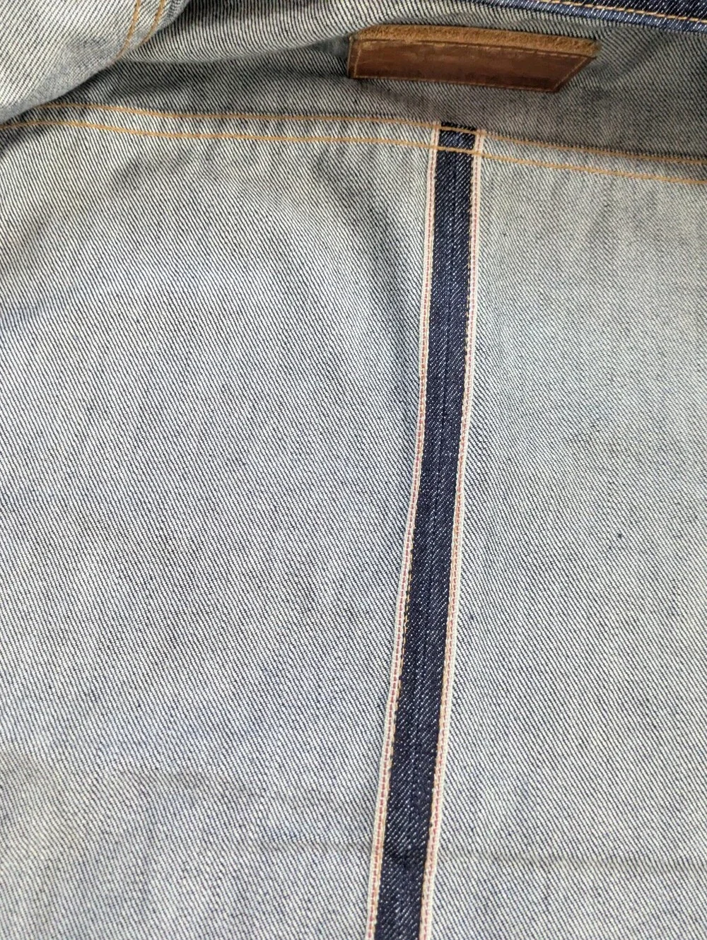 Taylor Stitch Selvage Denim Jacket Mens 38 Indigo Long Haul Trucker Organic EUC